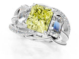 White gold Three-Stone Fancy Yellow Radiant Cut Cut Diamond Split Shank Prong Set Ring_13