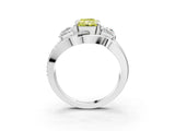 White gold Three-Stone Fancy Yellow Radiant Cut Cut Diamond Split Shank Prong Set Ring_15