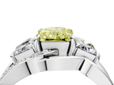 White gold Three-Stone Fancy Yellow Radiant Cut Cut Diamond Split Shank Prong Set Ring_16