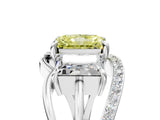 White gold Three-Stone Fancy Yellow Radiant Cut Cut Diamond Split Shank Prong Set Ring_17