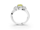 White gold Three-Stone Fancy Yellow Radiant Cut Cut Diamond Split Shank Prong Set Ring_27