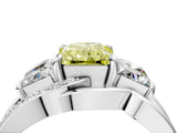 White gold Three-Stone Fancy Yellow Radiant Cut Cut Diamond Split Shank Prong Set Ring_28