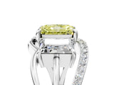 White gold Three-Stone Fancy Yellow Radiant Cut Cut Diamond Split Shank Prong Set Ring_29