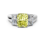 White gold Three-Stone Fancy Yellow Radiant Cut Cut Solitaire Ring with Classic Prong Setting_12