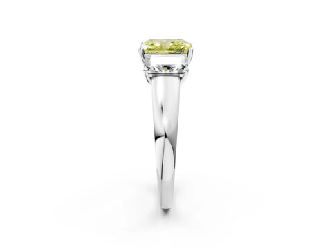 White gold Three-Stone Fancy Yellow Radiant Cut Cut Solitaire Ring with Classic Prong Setting_14