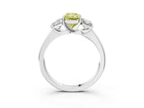 White gold Three-Stone Fancy Yellow Radiant Cut Cut Solitaire Ring with Classic Prong Setting_15