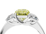 White gold Three-Stone Fancy Yellow Radiant Cut Cut Solitaire Ring with Classic Prong Setting_16