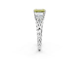 White gold Three-Stone Fancy Yellow Radiant Cut Diamond Braided Band Ring with Four-Prong Setting_104