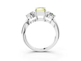 White gold Three-Stone Fancy Yellow Radiant Cut Diamond Channel Set Engagement Ring with Prong Setting_39