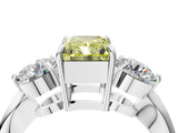 White gold Three-Stone Fancy Yellow Radiant Cut Diamond Channel Set Engagement Ring with Prong Setting_40