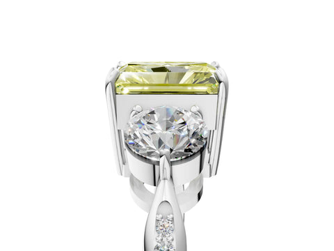 White gold Three-Stone Fancy Yellow Radiant Cut Diamond Channel Set Engagement Ring with Prong Setting_41