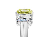 White gold Three-Stone Fancy Yellow Radiant Cut Diamond Engagement Ring with Prong Setting_20