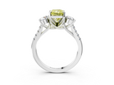White gold Three-Stone Fancy Yellow Radiant  Cut Diamond Pavé Band with Four-Prong Setting_28