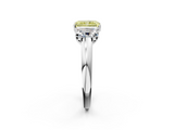 White gold Three-Stone Fancy Yellow Radiant  Cut Diamond Ring with Channel-Set Band and Four-Prong Setting_90