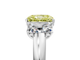 White gold Three-Stone Fancy Yellow Radiant  Cut Diamond Ring with Channel-Set Band and Four-Prong Setting_94