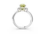White gold Three-Stone Fancy Yellow Radiant  Cut Diamond Solitaire with Prong Setting and Classic Band_49