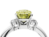 White gold Three-Stone Fancy Yellow Radiant  Cut Diamond Solitaire with Prong Setting and Classic Band_49