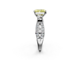 White gold Three-Stone Fancy Yellow Radiant  Cut Diamond Twist Band with Prong Setting_35