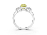 White gold Three-Stone Fancy Yellow Radiant  Cut Solitaire Ring with Prong Setting_6