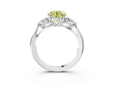 White gold Three-Stone Fancy Yellow Round Cut Brilliant Diamond Solitaire Ring with Tapered Band and Four-Prong Setting_34