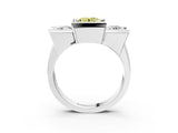 White gold Three Stone Fancy Yellow Round Cut Cut Channel Set Diamond Ring_39