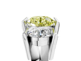 White gold Three Stone Fancy Yellow Round Cut Cut Channel Set Diamond Ring_41