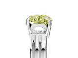 White gold Three-Stone Fancy Yellow Round Cut Cut Classic Band Prong Setting Ring_5