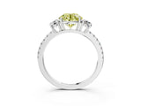 White gold Three-Stone Fancy Yellow Round Cut Cut Diamond Pavé Band with Prong Setting_42