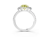 White gold Three-Stone Fancy Yellow Round Cut Cut Diamond Pavé Band with Prong Setting_54