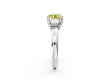 White gold Three-Stone Fancy Yellow Round Cut Cut Diamond Ring with Channel Set Band and Four-Prong Setting_14