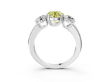 White gold Three-Stone Fancy Yellow Round Cut Cut Diamond Ring with Channel Set Band and Four-Prong Setting_51