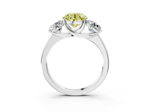 White gold Three-Stone Fancy Yellow Round Cut Cut Solitaire Ring with Classic Prong Setting_15