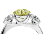 White gold Three-Stone Fancy Yellow Round Cut Cut Solitaire Ring with Classic Prong Setting_16