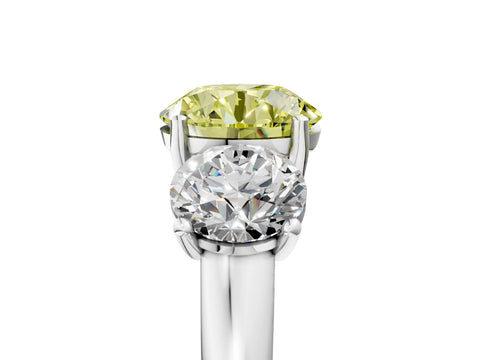White gold Three-Stone Fancy Yellow Round Cut Cut Solitaire Ring with Classic Prong Setting_17