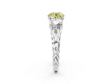 White gold Three-Stone Fancy Yellow Round Cut Diamond Braided Band Ring with Four-Prong Setting_36