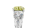 White gold Three-Stone Fancy Yellow Round Cut Diamond Braided Band Ring with Four-Prong Setting_39