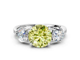 White gold Three-Stone Fancy Yellow Round Cut Diamond Channel Set Engagement Ring with Prong Setting_13