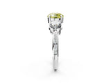 White gold Three-Stone Fancy Yellow Round Cut Diamond Channel Set Engagement Ring with Prong Setting_2