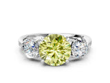 White gold Three-Stone Fancy Yellow Round Cut Diamond Channel Set Engagement Ring with Prong Setting_36