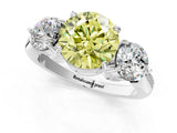 White gold Three-Stone Fancy Yellow Round Cut Diamond Channel Set Engagement Ring with Prong Setting_37