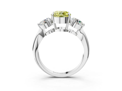 White gold Three-Stone Fancy Yellow Round Cut Diamond Channel Set Engagement Ring with Prong Setting_39