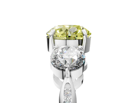 White gold Three-Stone Fancy Yellow Round Cut Diamond Channel Set Engagement Ring with Prong Setting_41