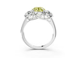 White gold Three-Stone Fancy Yellow Round Cut Diamond Engagement Ring with Prong Setting_18