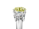 White gold Three-Stone Fancy Yellow Round Cut Diamond Engagement Ring with Prong Setting_20