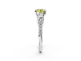 White gold Three-Stone Fancy Yellow Round  Cut Diamond Pavé Band with Four-Prong Setting_14