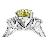 White gold Three-Stone Fancy Yellow Round  Cut Diamond Pavé Band with Four-Prong Setting_16