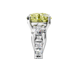 White gold Three-Stone Fancy Yellow Round  Cut Diamond Pavé Band with Four-Prong Setting_17