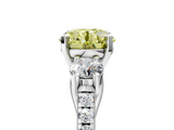 White gold Three-Stone Fancy Yellow Round  Cut Diamond Pavé Band with Four-Prong Setting_5