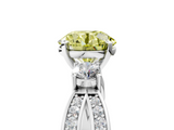 White gold Three-Stone Fancy Yellow Round  Cut Diamond Twist Band with Prong Setting_5