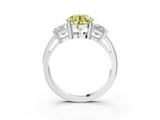 White gold Three-Stone Fancy Yellow Round  Cut Solitaire Ring with Prong Setting_6